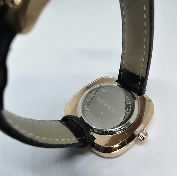 Strada Gold and Black Watch with Crystal Accents - Picture 4 of 6